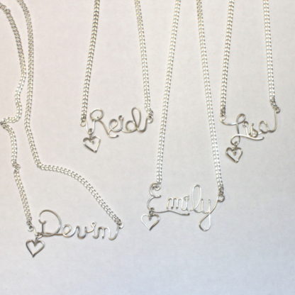 4 Sterling Names necklaces