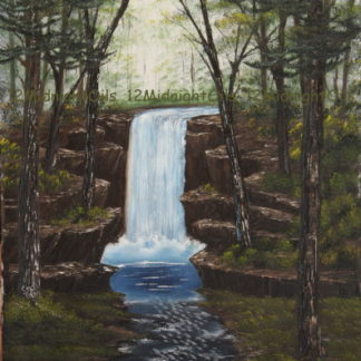 Waterfall in the Woods Oil Painting