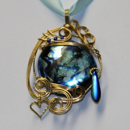 blue glass pendant