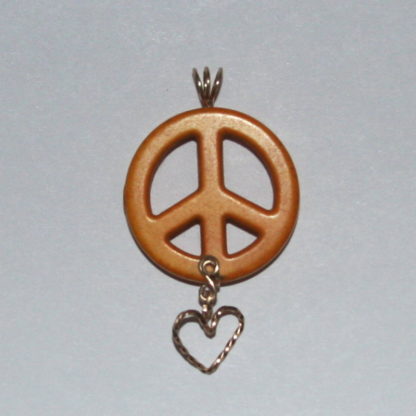 gold peace symbol howlite