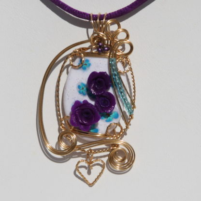 purple rose pendant