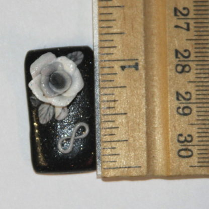 infinity white rose pendant size