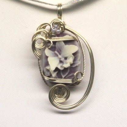butterfly cameo pendant