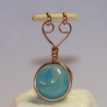 blue marble and copper pendant