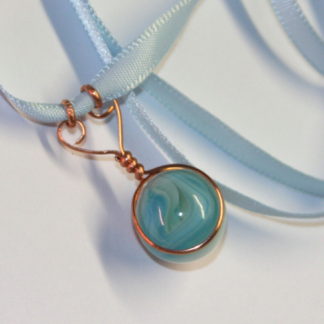 baby blue marble pendant