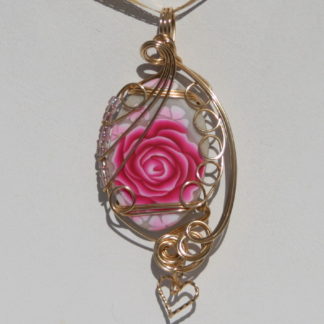 pink rose pendant