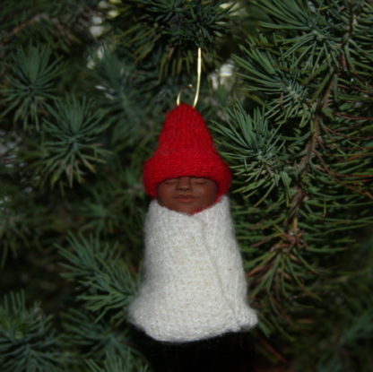 Ethnic Boy Doll Ornament in red and white