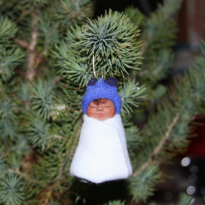 Ethnic Boy Doll Polymer Clay Baby Christmas Ornament
