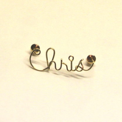 the name Chris written in wire