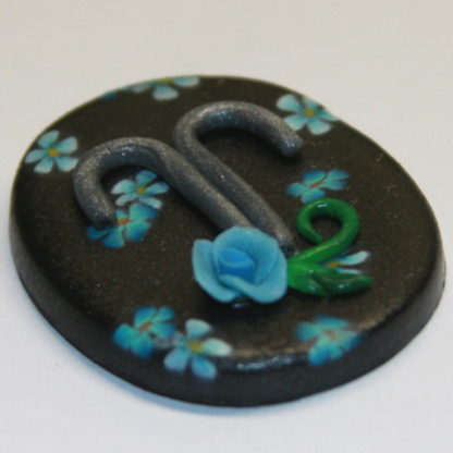 Blue Rose Flowers Aries Zodiac Astrology Cabochon