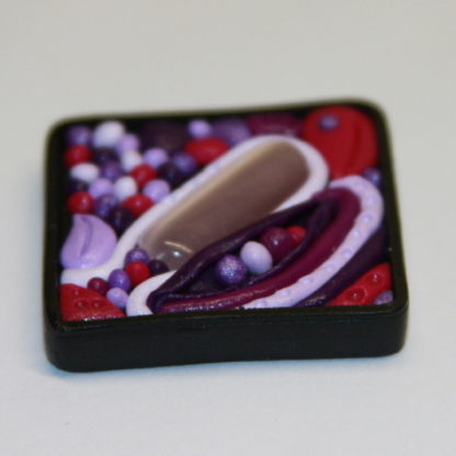 Lavender Cat Eye Pueple Abstract Polymer Clay Cabochon