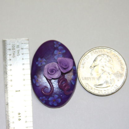 Lavender Roses Purple Pendant with ruler