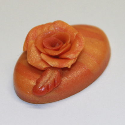 Pumpkin Colored Rose Cabochon