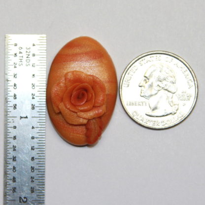 Pumpkin Colored Rose Pendant Size