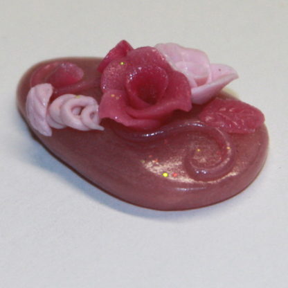 Pink Roses Teardrop Cabochon