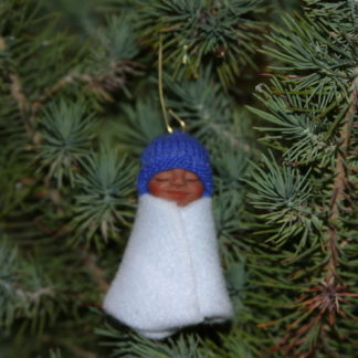 blue baby bundle doll ornament