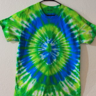 Bright Lime Green Turquoise Tie Dye T Shirt