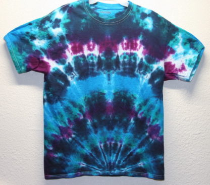 Turquoise Purple and Green Tie Dye T Shirt