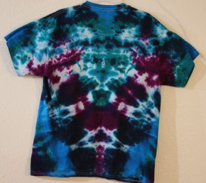 Turquoise Purple and Green Tie Dye T Shirt Back
