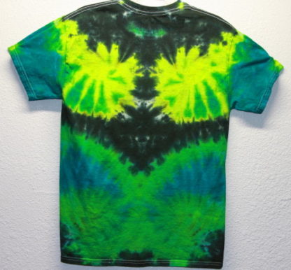 Green and turquoise tie dye t shirt back