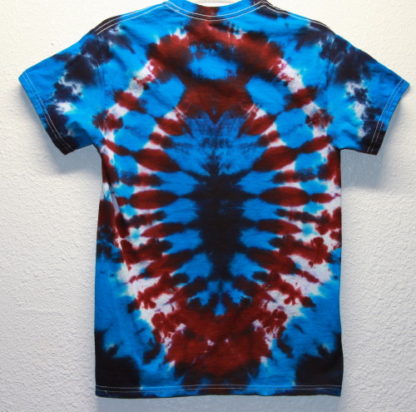 Turquoise and Burgundy Eye of Sauron Tie Dye T Shirt Back