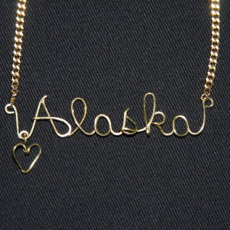 Alaska Written In Gold Wire