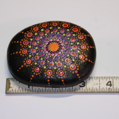 Orange and Purple Mandala Alaska Zen Rock Size