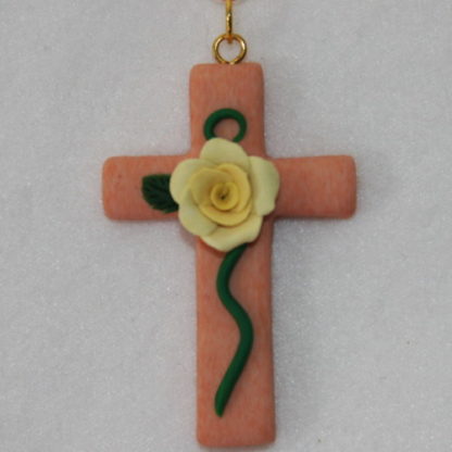 Orange cross with yellow rose
