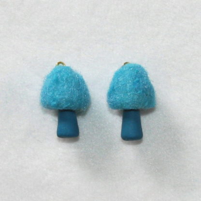 Blue fuzzy mushrooms